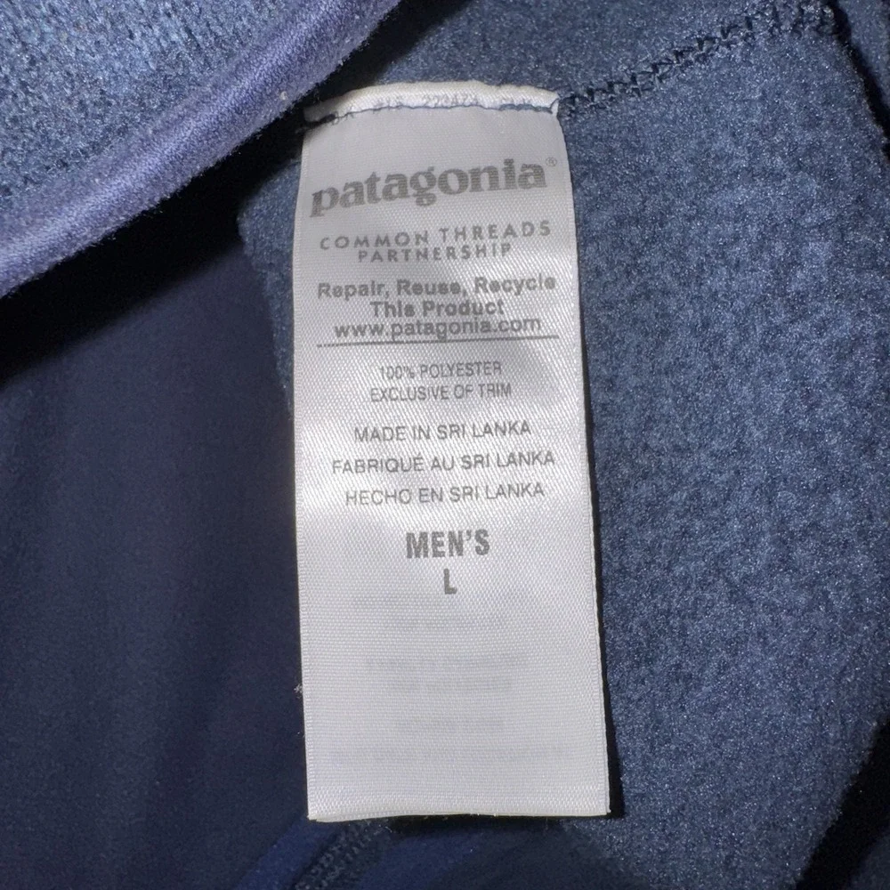 Patagonia Men's Better Sweater Vest Navy Blue Nena Full Zip Fleece Size Large